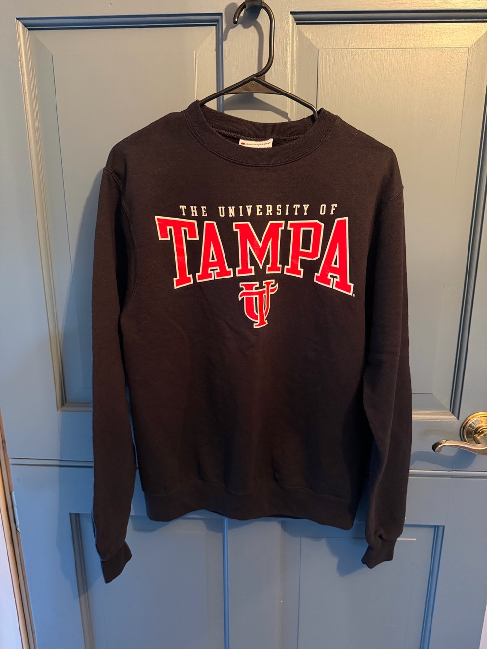 Champion University of Tampa Crewneck Sweatshirt Small Black Red College